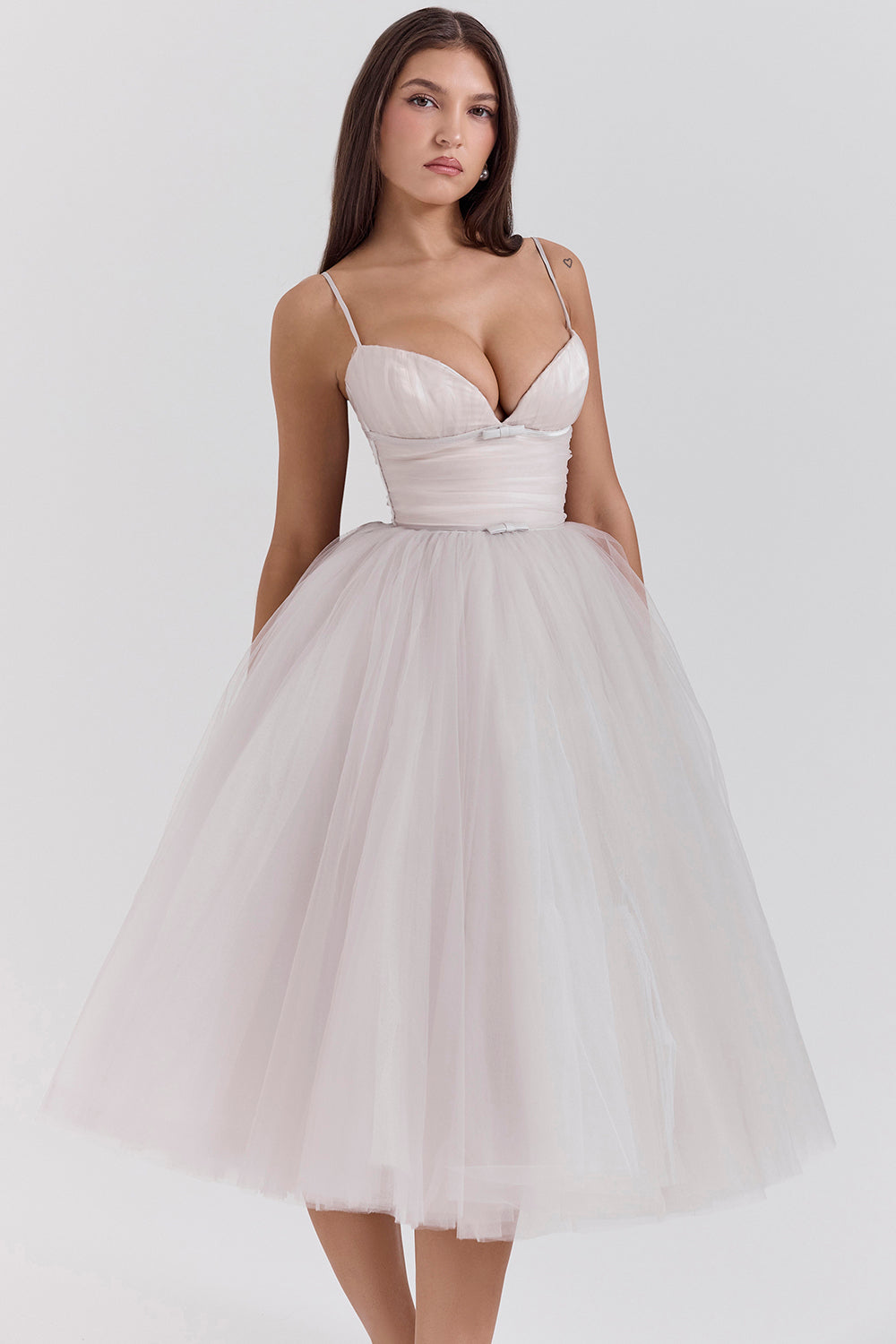 Roseline Robe Mi-Longue Ivoire