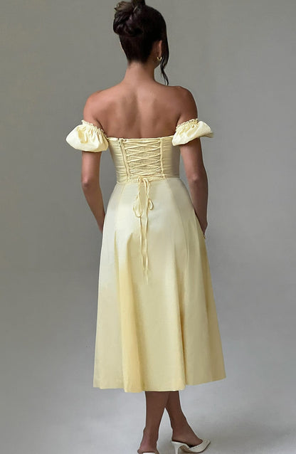 Robe mi-longue Courtney - Citron