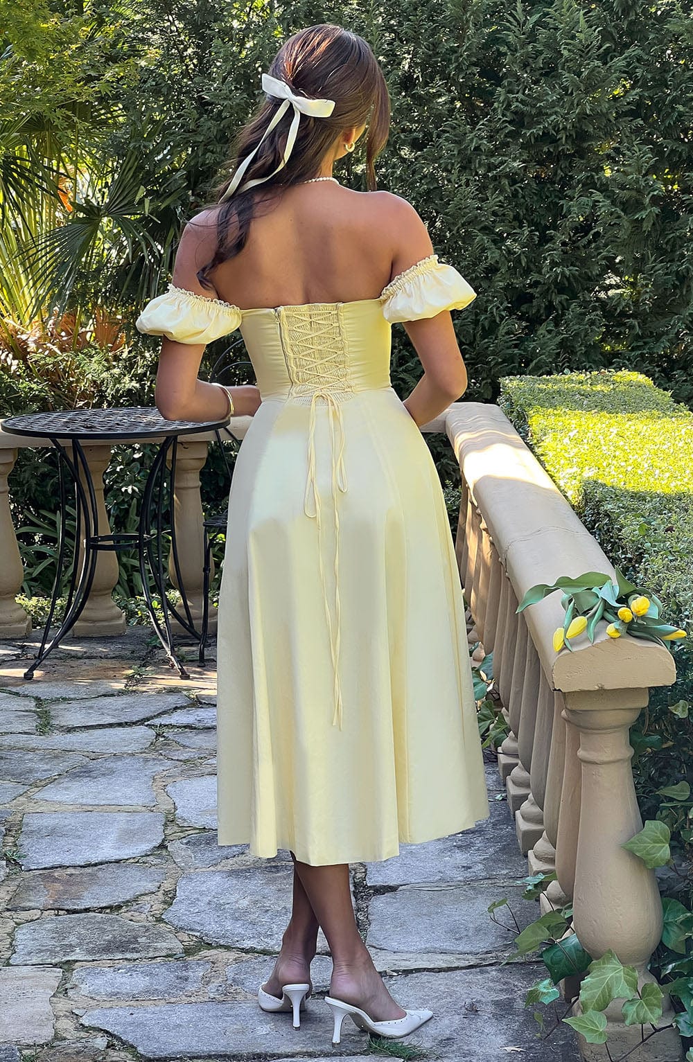 Robe mi-longue Courtney - Citron