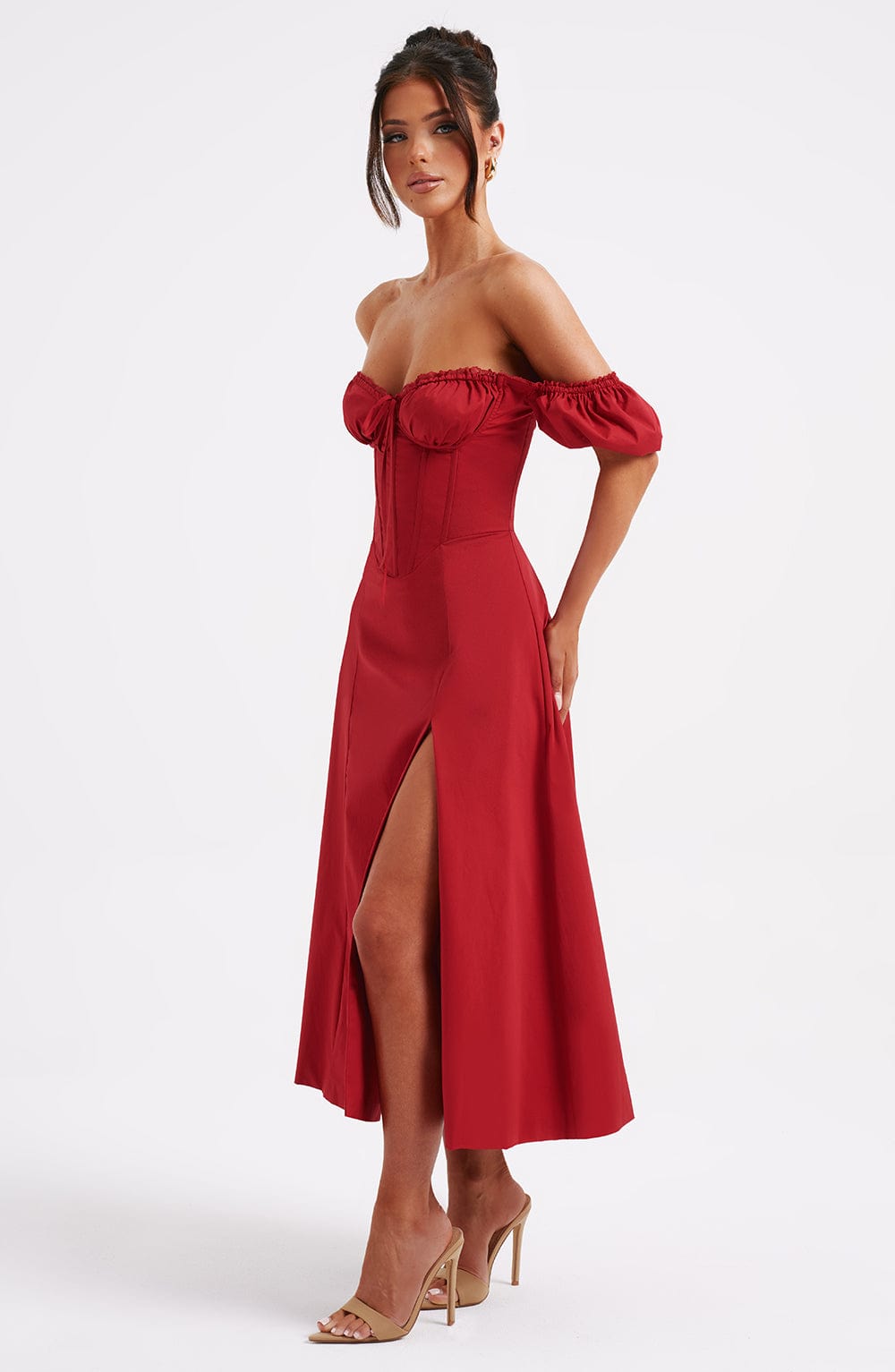 Robe mi-longue Courtney - Rouge