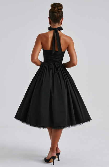 Robe mi-longue Cressida - Noir