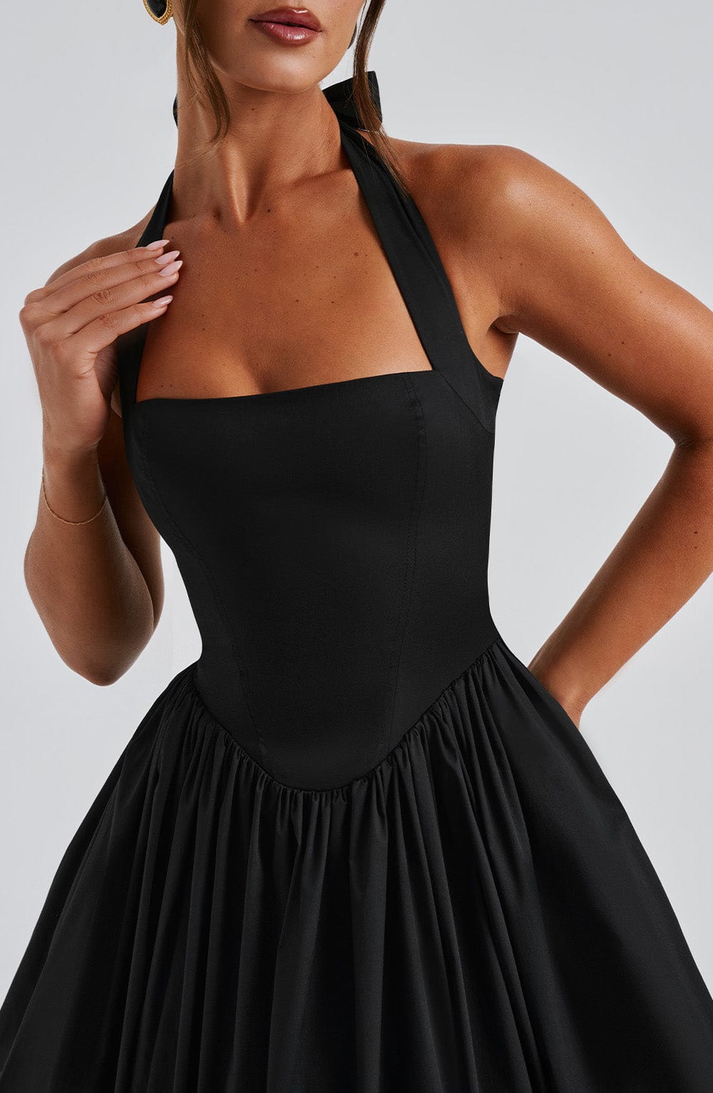 Robe mi-longue Cressida - Noir