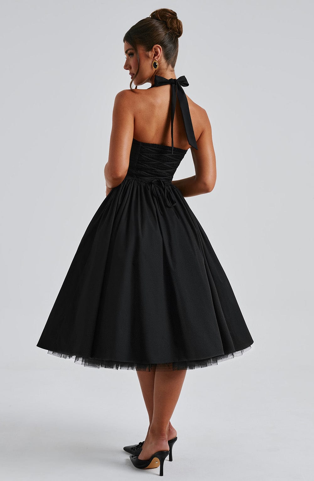 Robe mi-longue Cressida - Noir