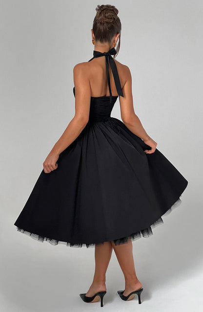 Robe mi-longue Cressida - Noir