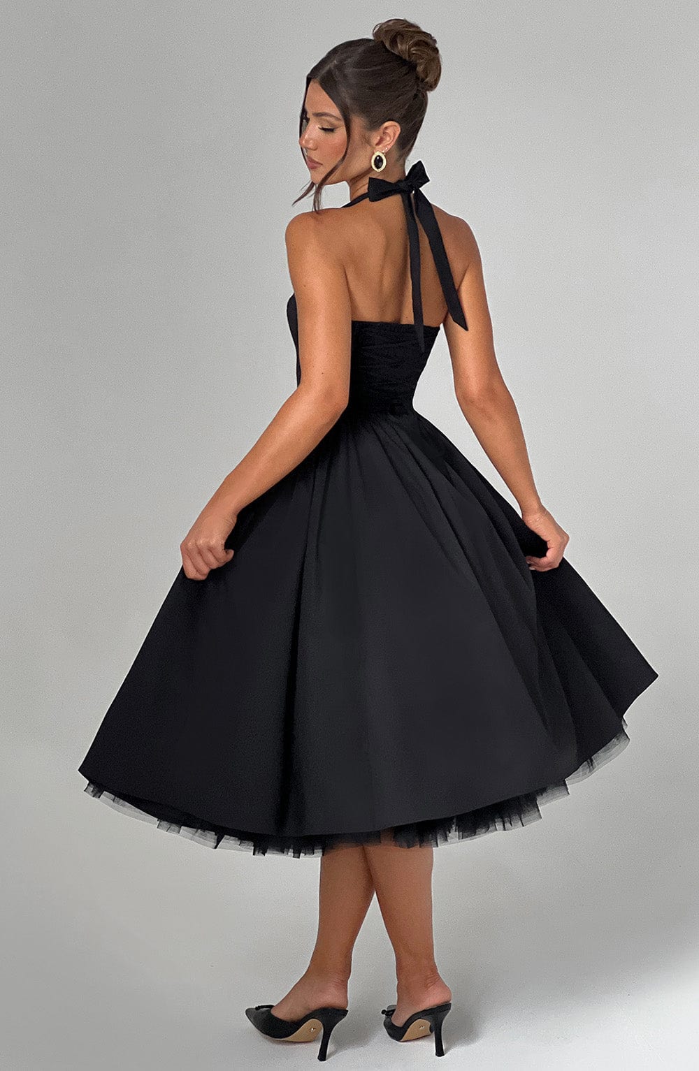 Robe mi-longue Cressida - Noir