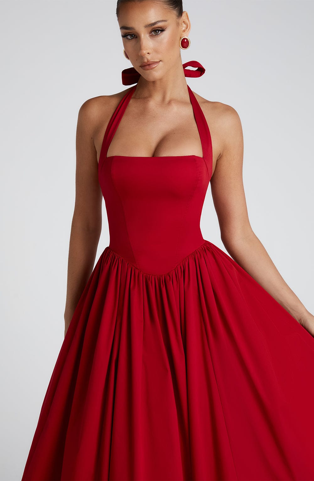 Robe mi-longue Cressida - Rouge