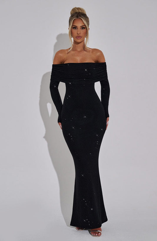 Robe longue Chypre - Noir