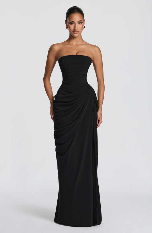Marine Robe Longue — Noir