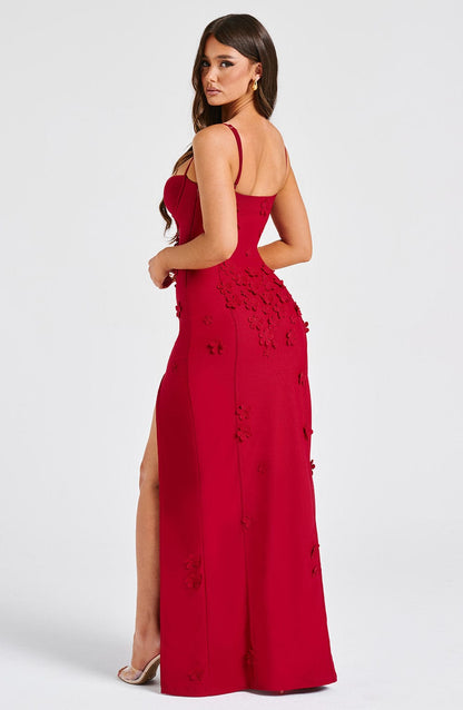 Robe longue Dalary - Doublée rouge