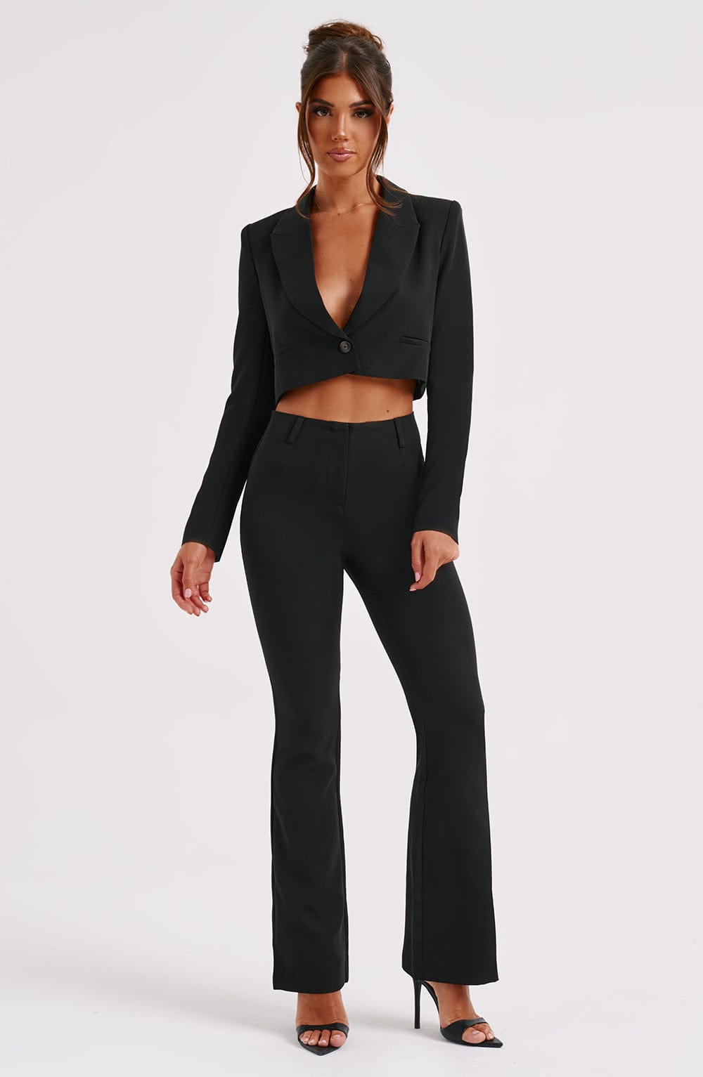 Darci Cropped Blazer - Black