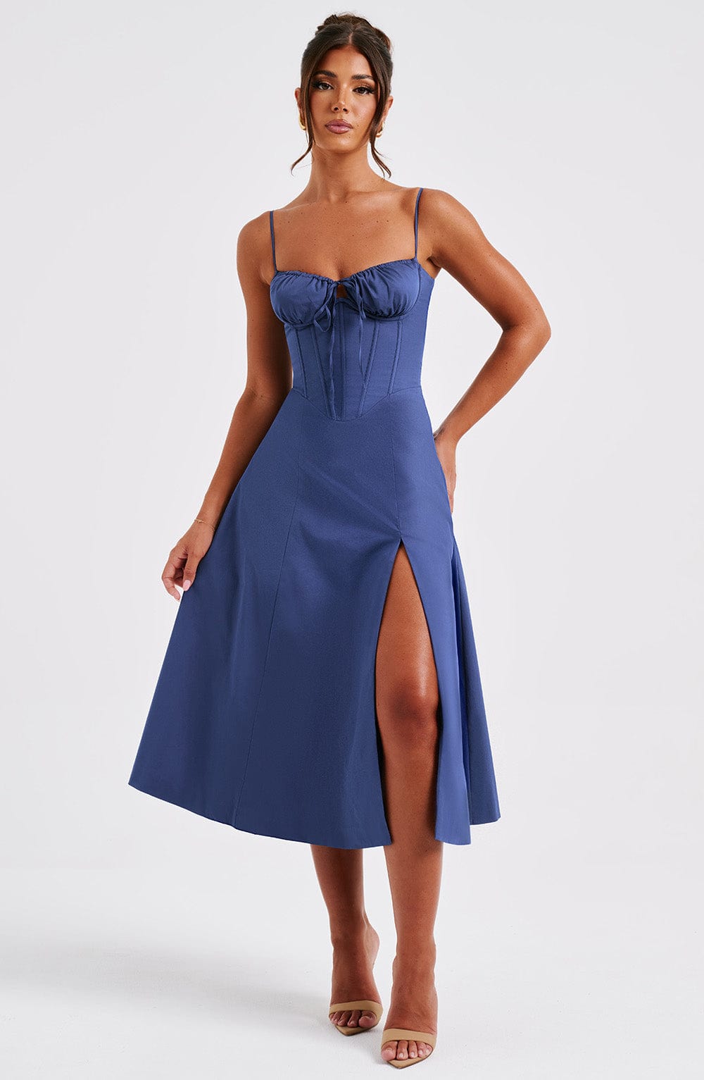 Robe mi-longue Deanna - Bleu marine