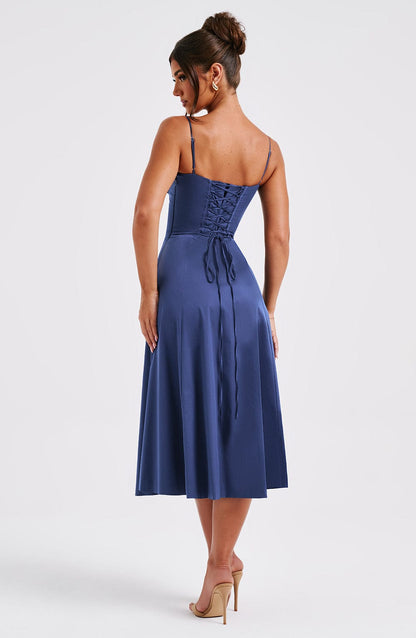 Robe mi-longue Deanna - Bleu marine