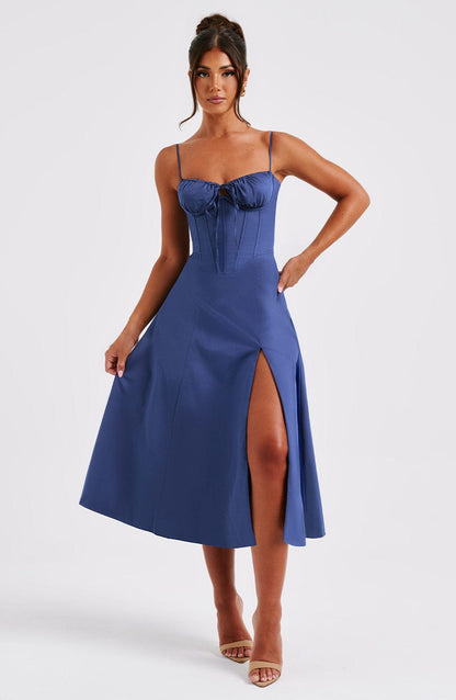 Robe mi-longue Deanna - Bleu marine