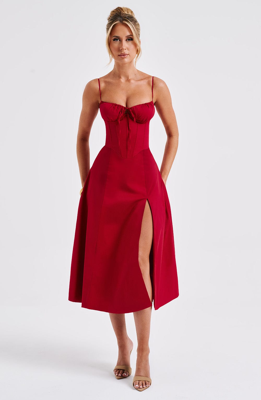 Robe mi-longue Deanna - Rouge