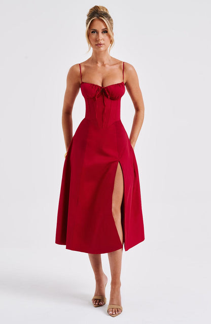 Robe mi-longue Deanna - Rouge