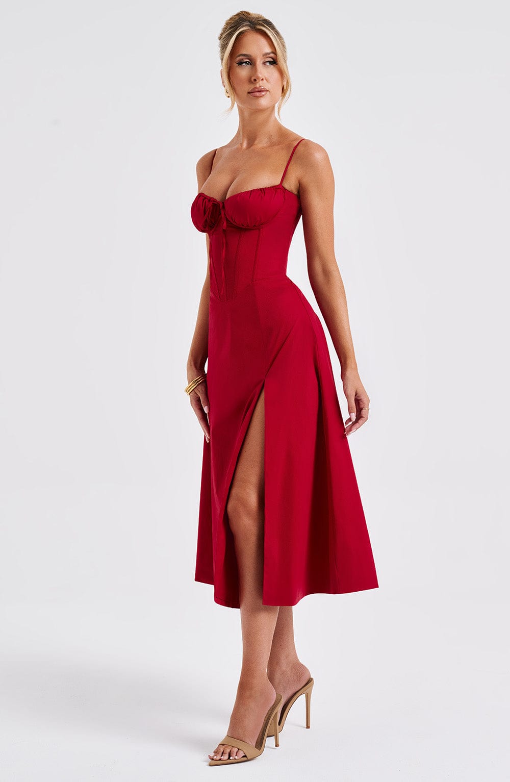 Robe mi-longue Deanna - Rouge