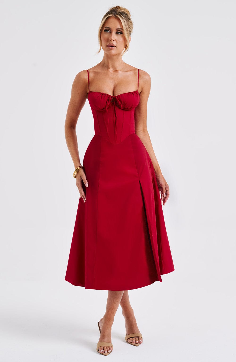 Robe mi-longue Deanna - Rouge