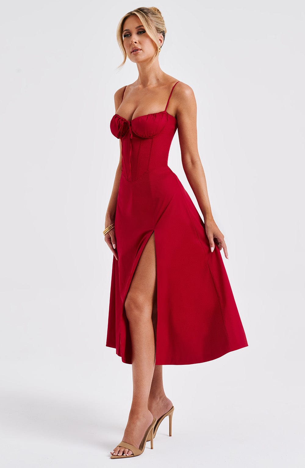 Robe mi-longue Deanna - Rouge