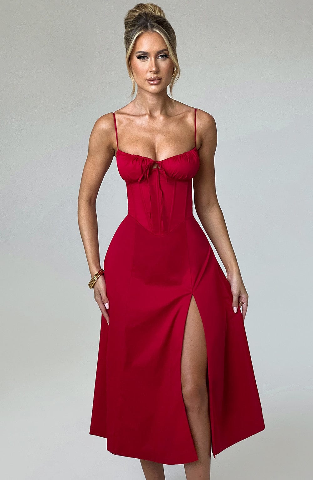 Robe mi-longue Deanna - Rouge