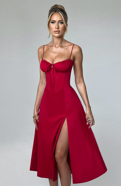 Robe mi-longue Deanna - Rouge