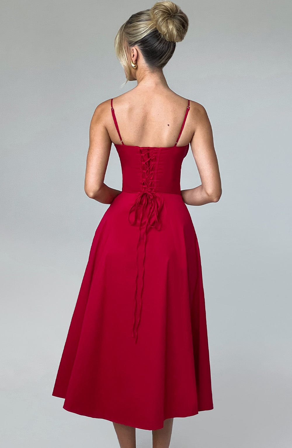 Robe mi-longue Deanna - Rouge