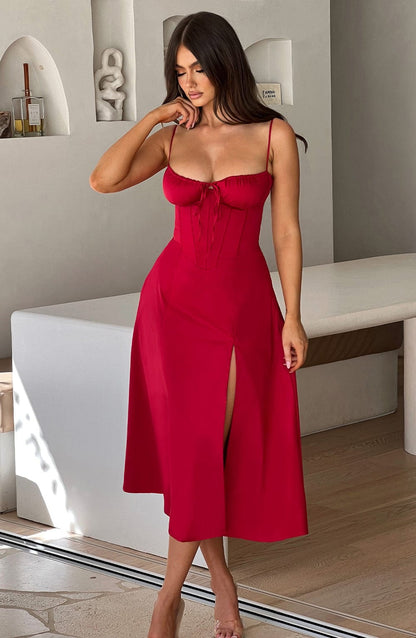 Robe mi-longue Deanna - Rouge