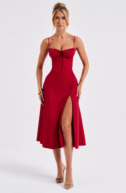 Robe mi-longue Deanna - Rouge