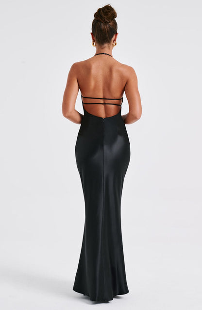 Robe longue Delphine - Noir