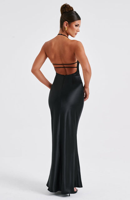 Robe longue Delphine - Noir