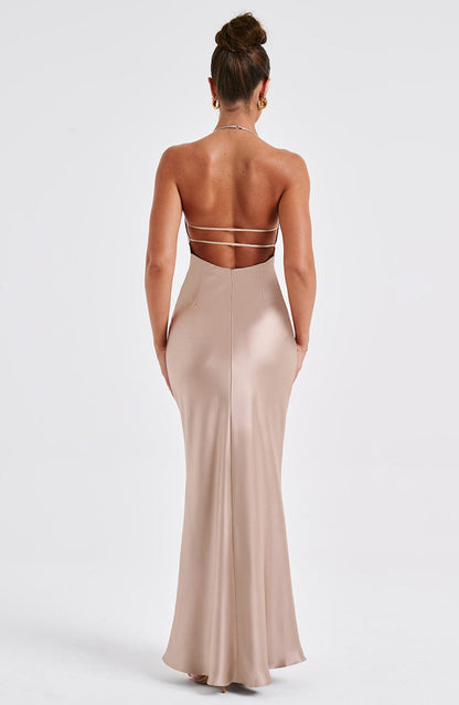 Robe longue Delphine - Champagne