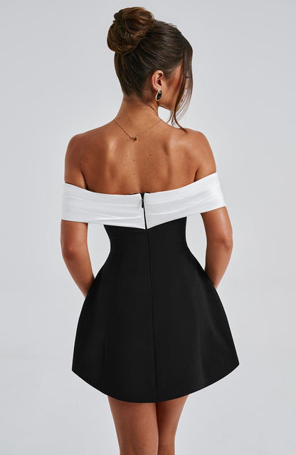 Robe mini Delta - Noir/Blanc