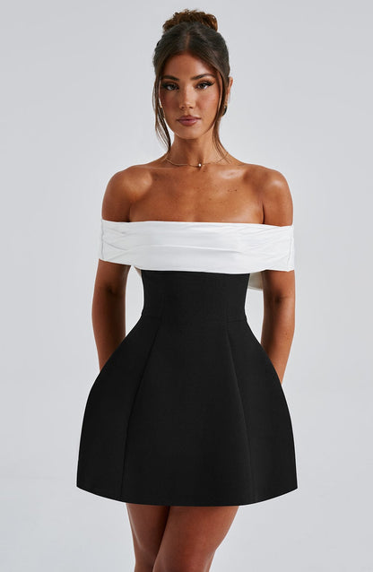 Robe mini Delta - Noir/Blanc