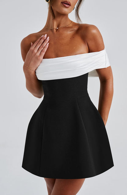 Robe mini Delta - Noir/Blanc