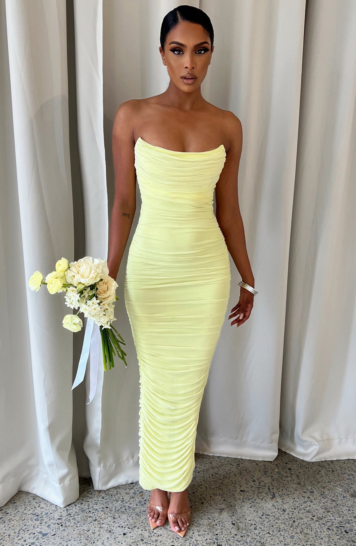 Robe longue Demi-longue - Citron vert