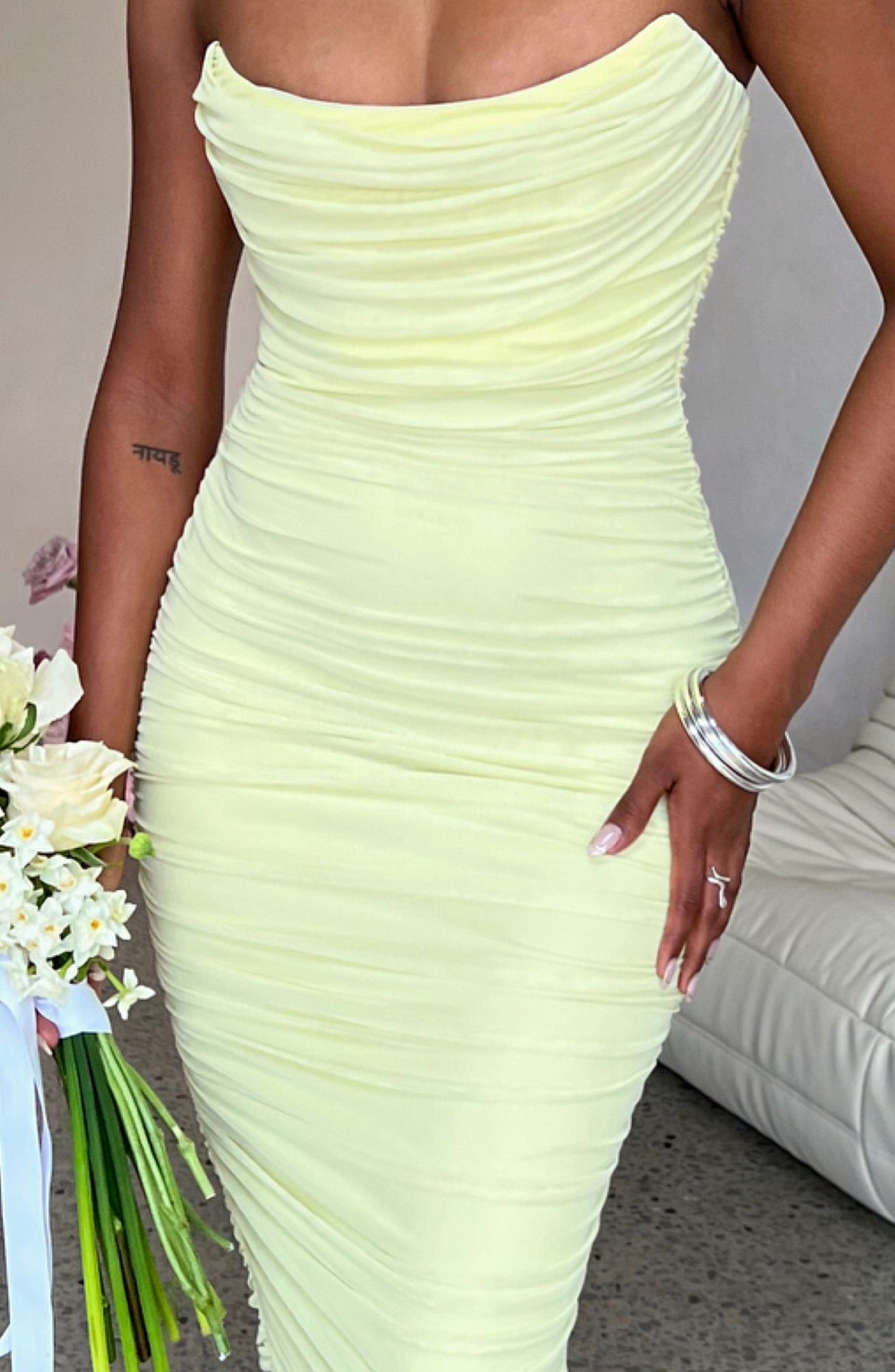 Robe longue Demi-longue - Citron vert