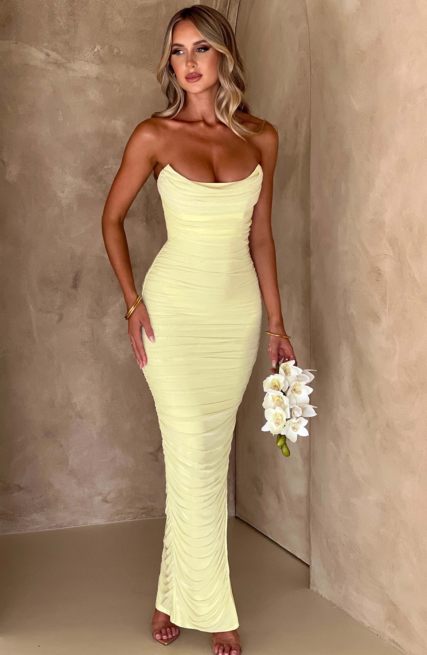 Robe longue Demi-longue - Citron vert