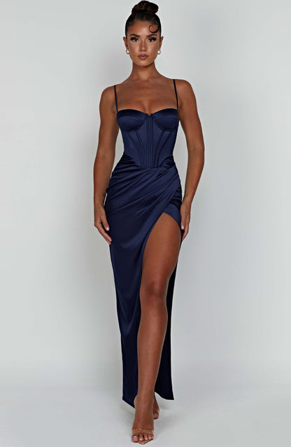 Robe longue Despina - Bleu marine