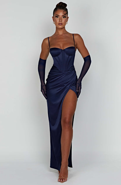 Robe longue Despina - Bleu marine