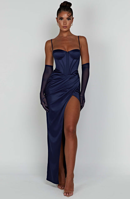 Robe longue Despina - Bleu marine