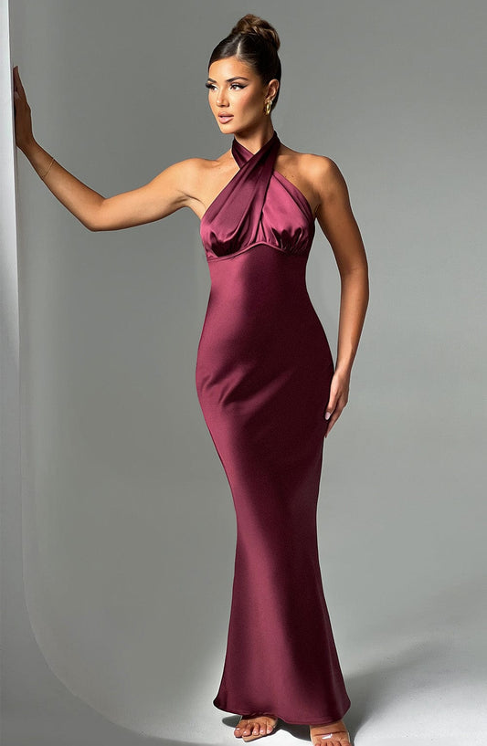 Robe longue Dimitra - Bordeaux