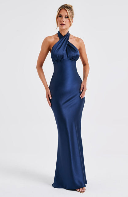 Robe longue Dimitra - Bleu marine