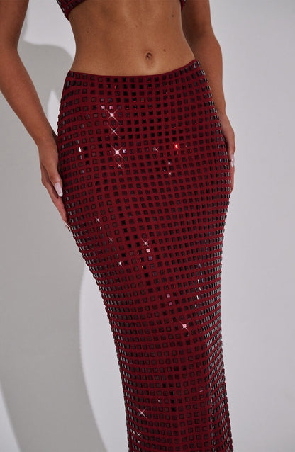 Dimity Maxi Skirt - Wine