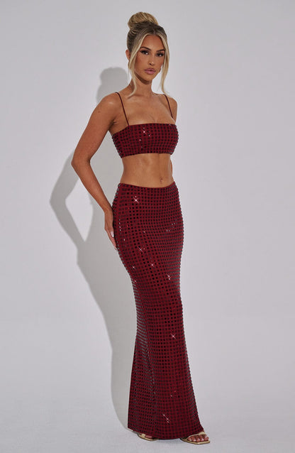 Dimity Maxi Skirt - Wine