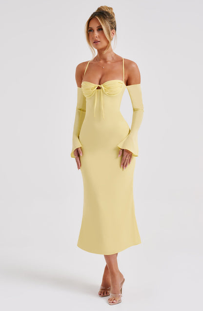 Robe mi-longue Dulce - Citron