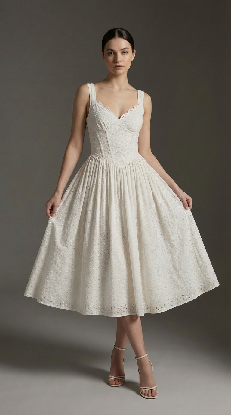 Althea Robe Mi-Longue - Ivoire