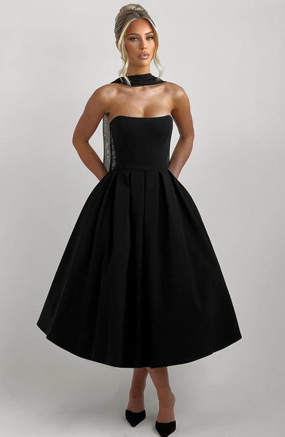 Robe mi-longue Edith - Noir