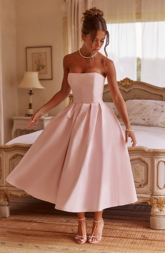 Robe mi-longue Edith - Blush