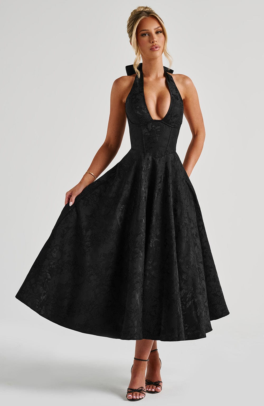 Robe mi-longue Effie - Noir