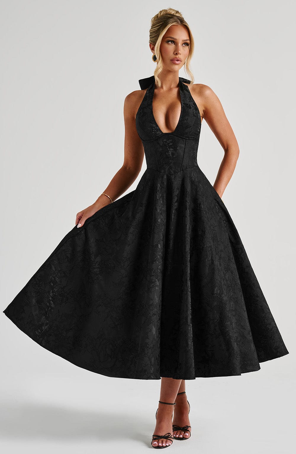 Robe mi-longue Effie - Noir