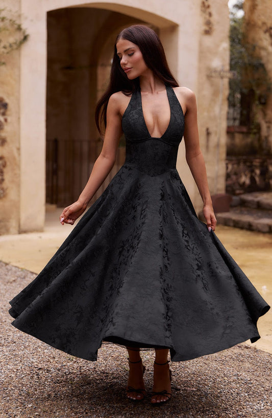 Robe mi-longue Effie - Noir